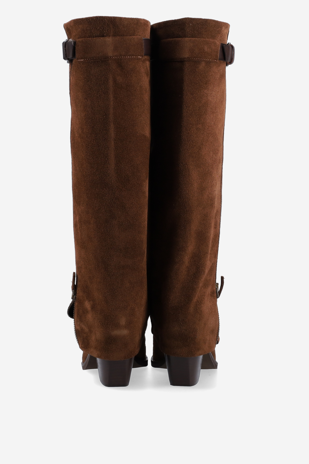 Fold-over suede boots