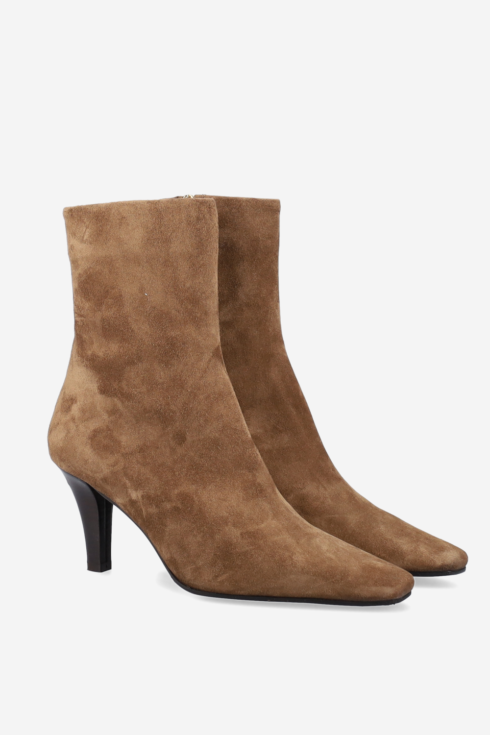 Zipped suede ankle boots