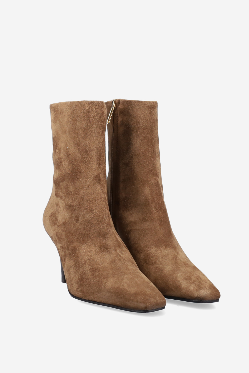 Zipped suede ankle boots