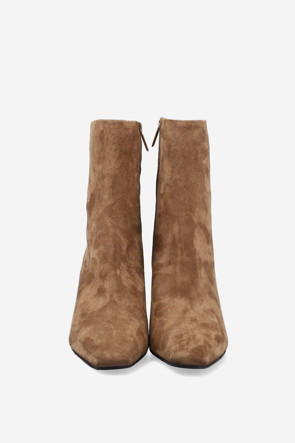 Zipped suede ankle boots