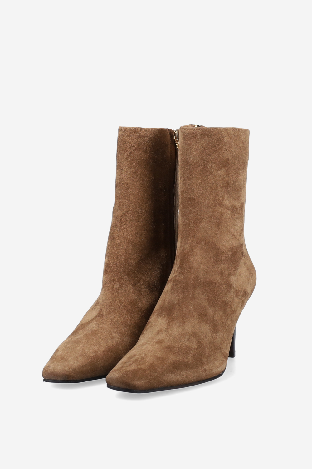 Zipped suede ankle boots