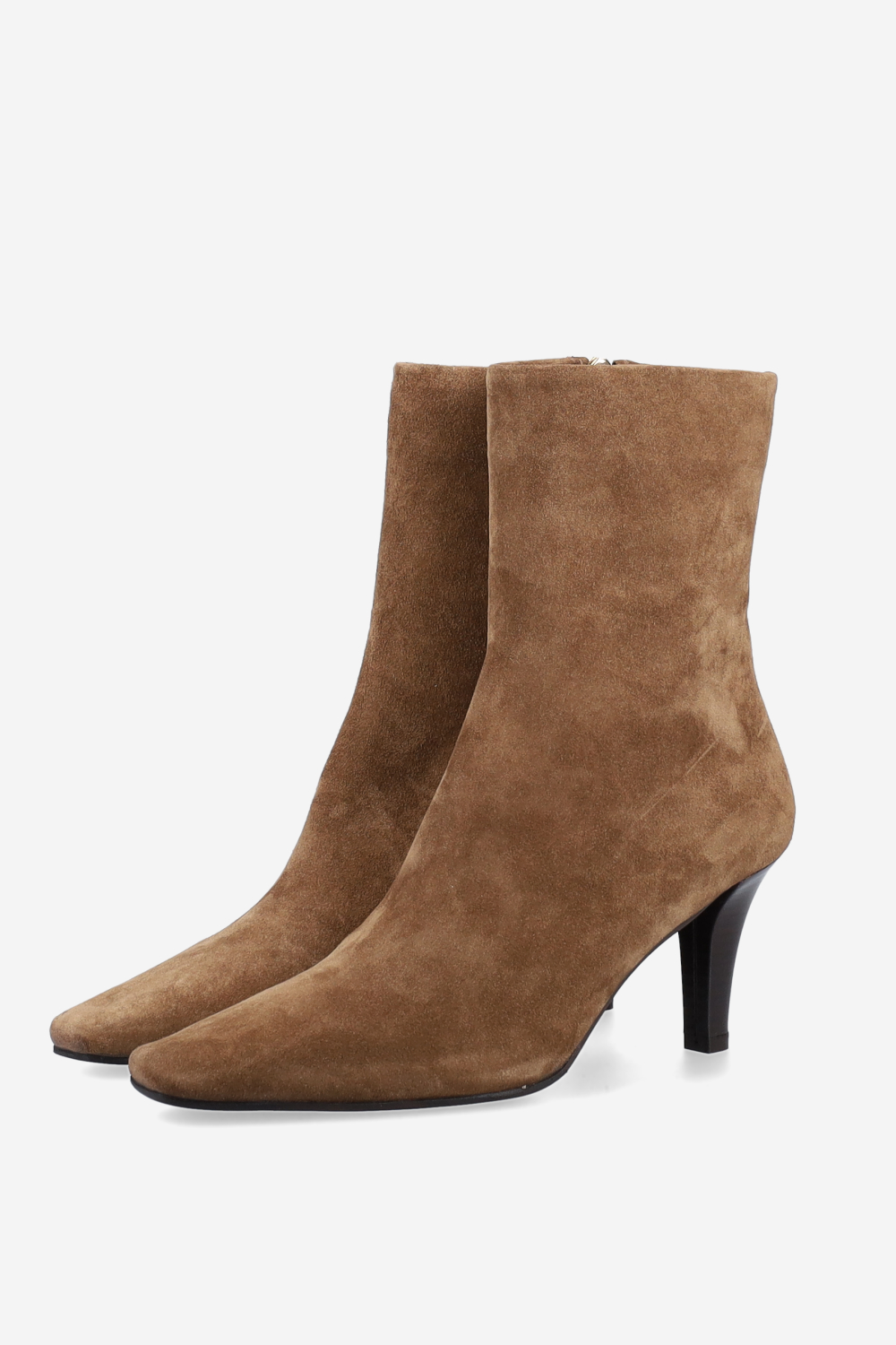 Zipped suede ankle boots