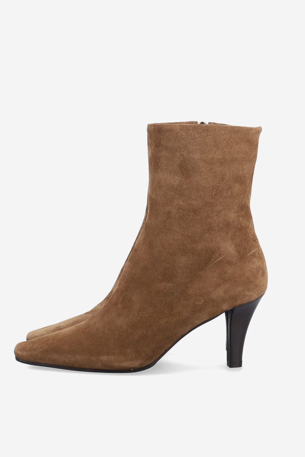 Zipped suede ankle boots