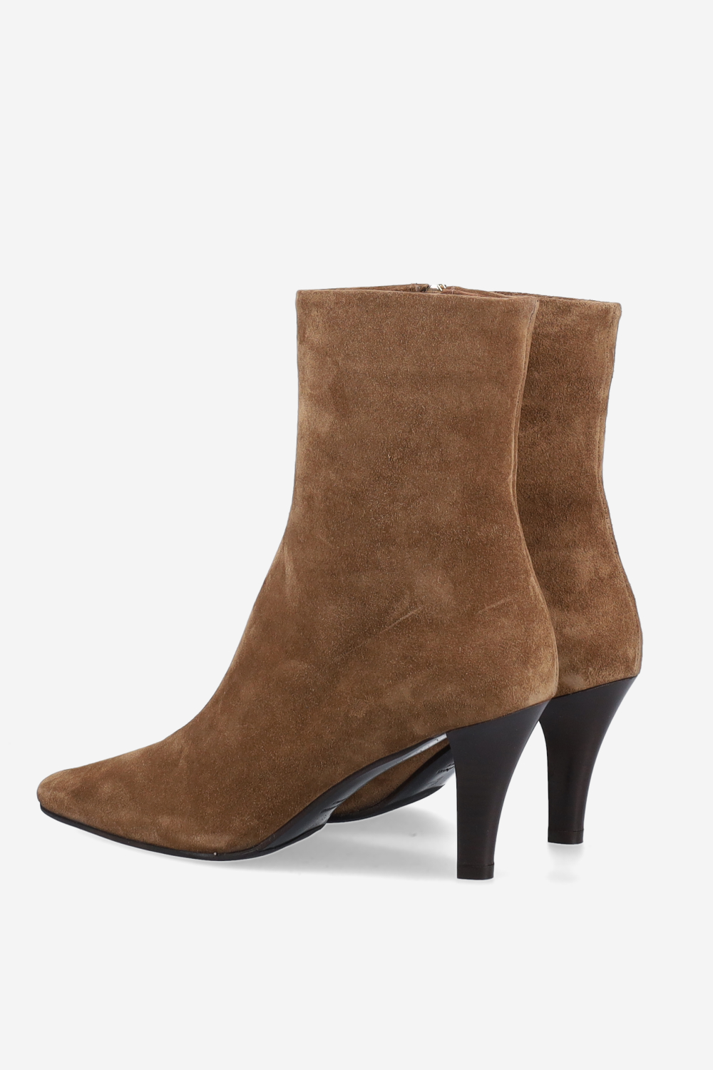 Zipped suede ankle boots