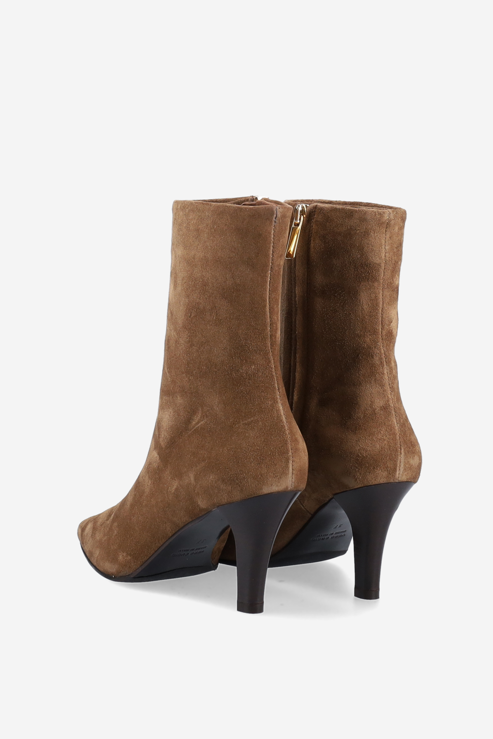 Zipped suede ankle boots
