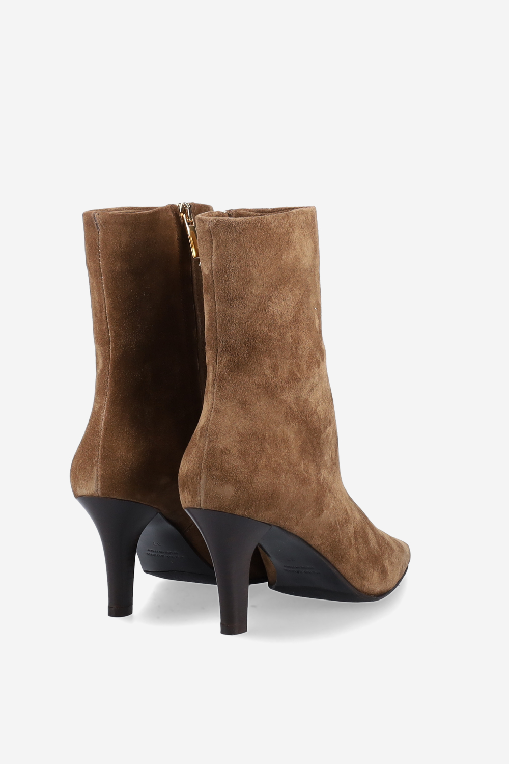 Zipped suede ankle boots