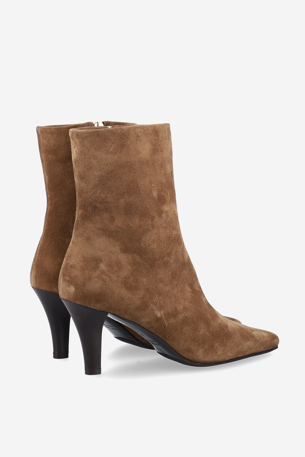 Zipped suede ankle boots