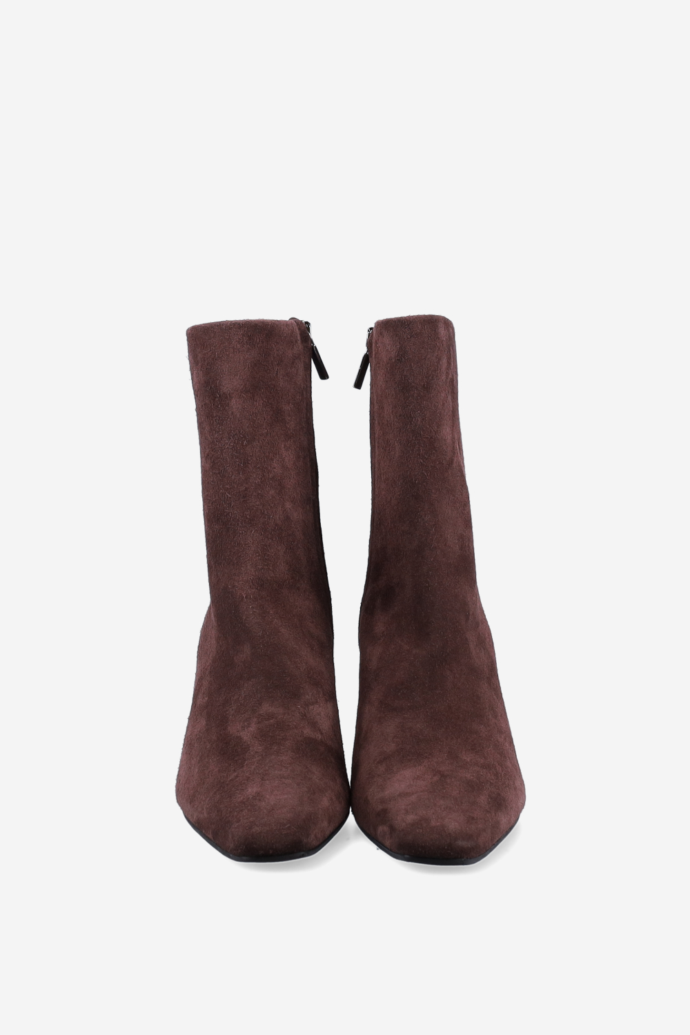 Zipped suede ankle boots