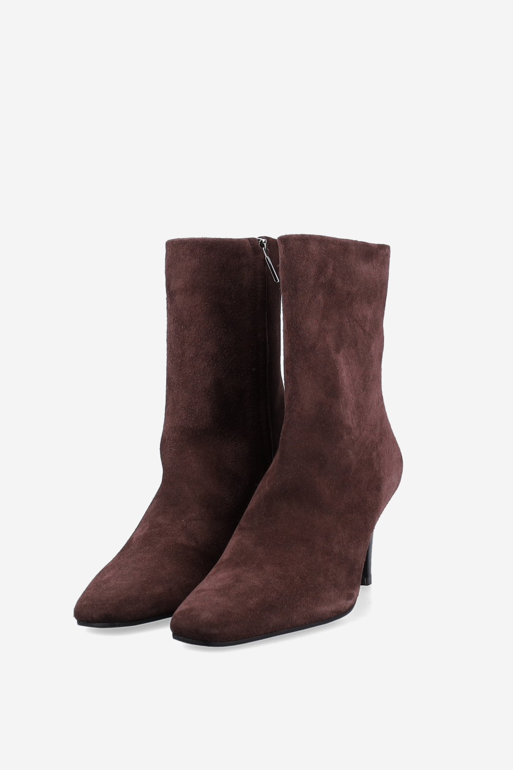 Zipped suede ankle boots