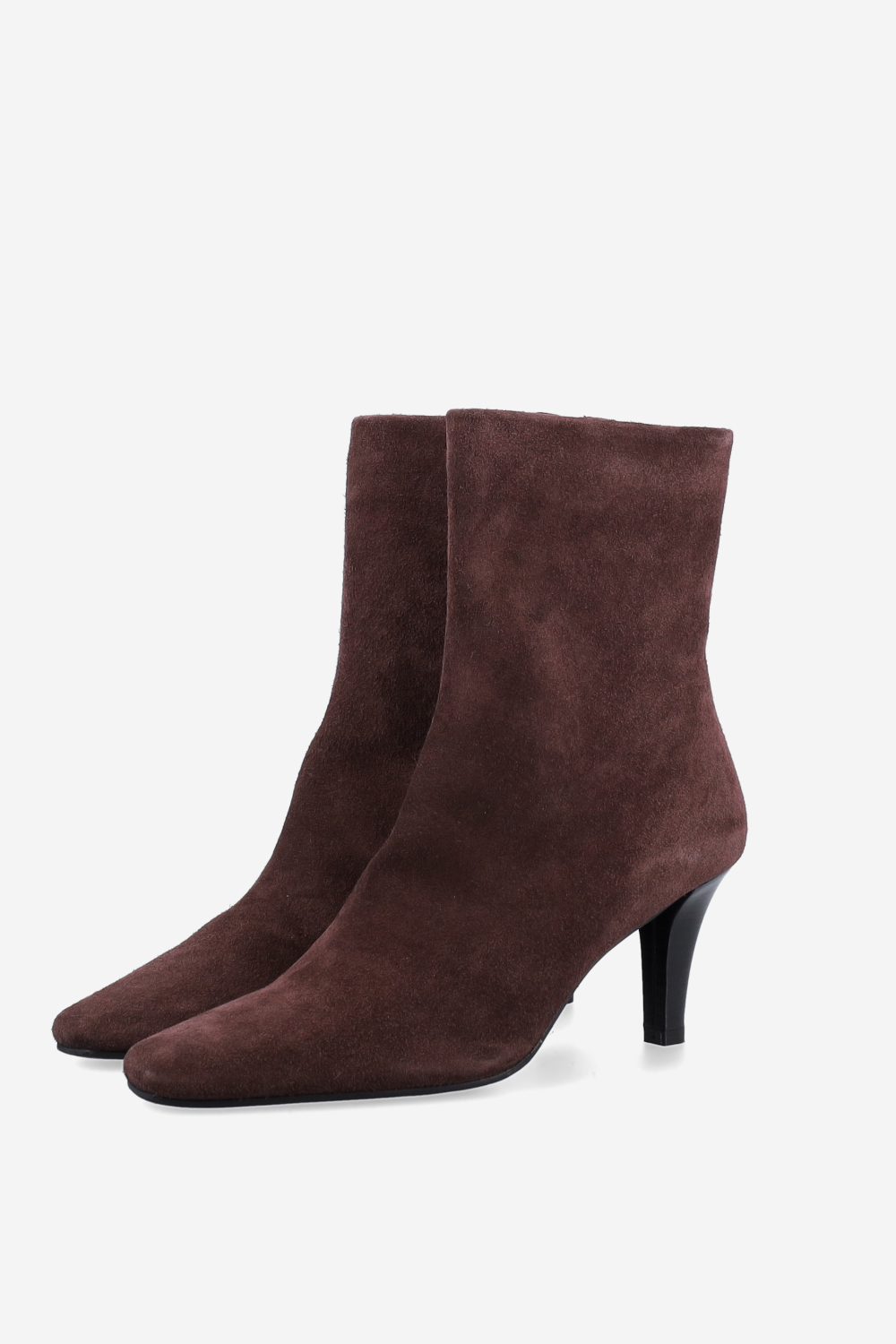 Zipped suede ankle boots
