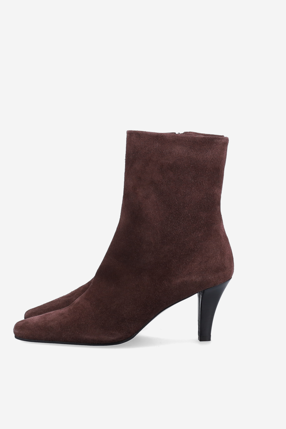 Zipped suede ankle boots
