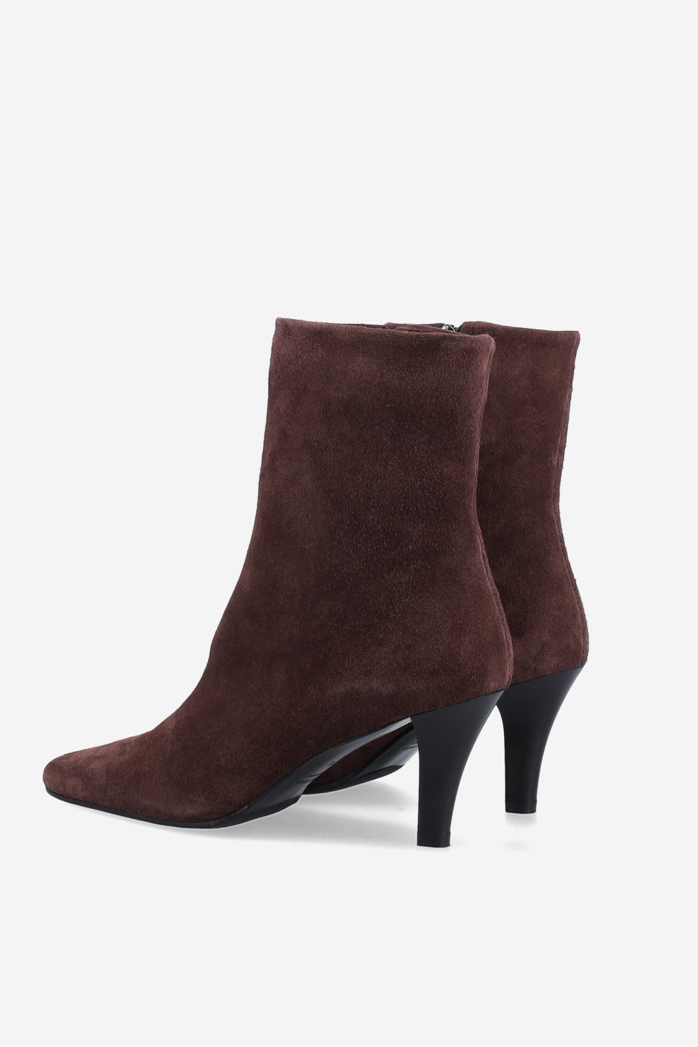 Zipped suede ankle boots