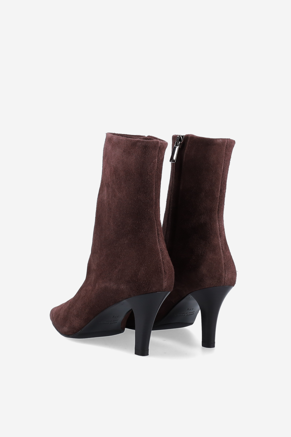 Zipped suede ankle boots
