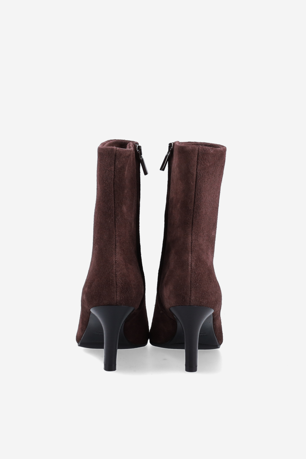 Zipped suede ankle boots