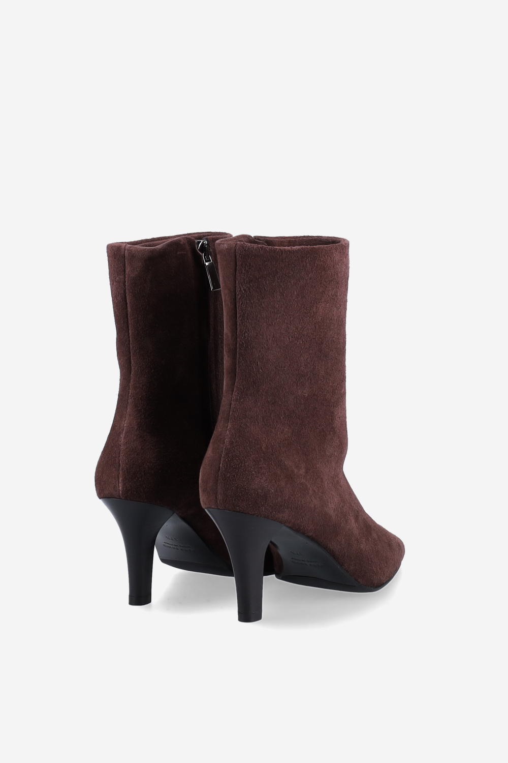 Zipped suede ankle boots