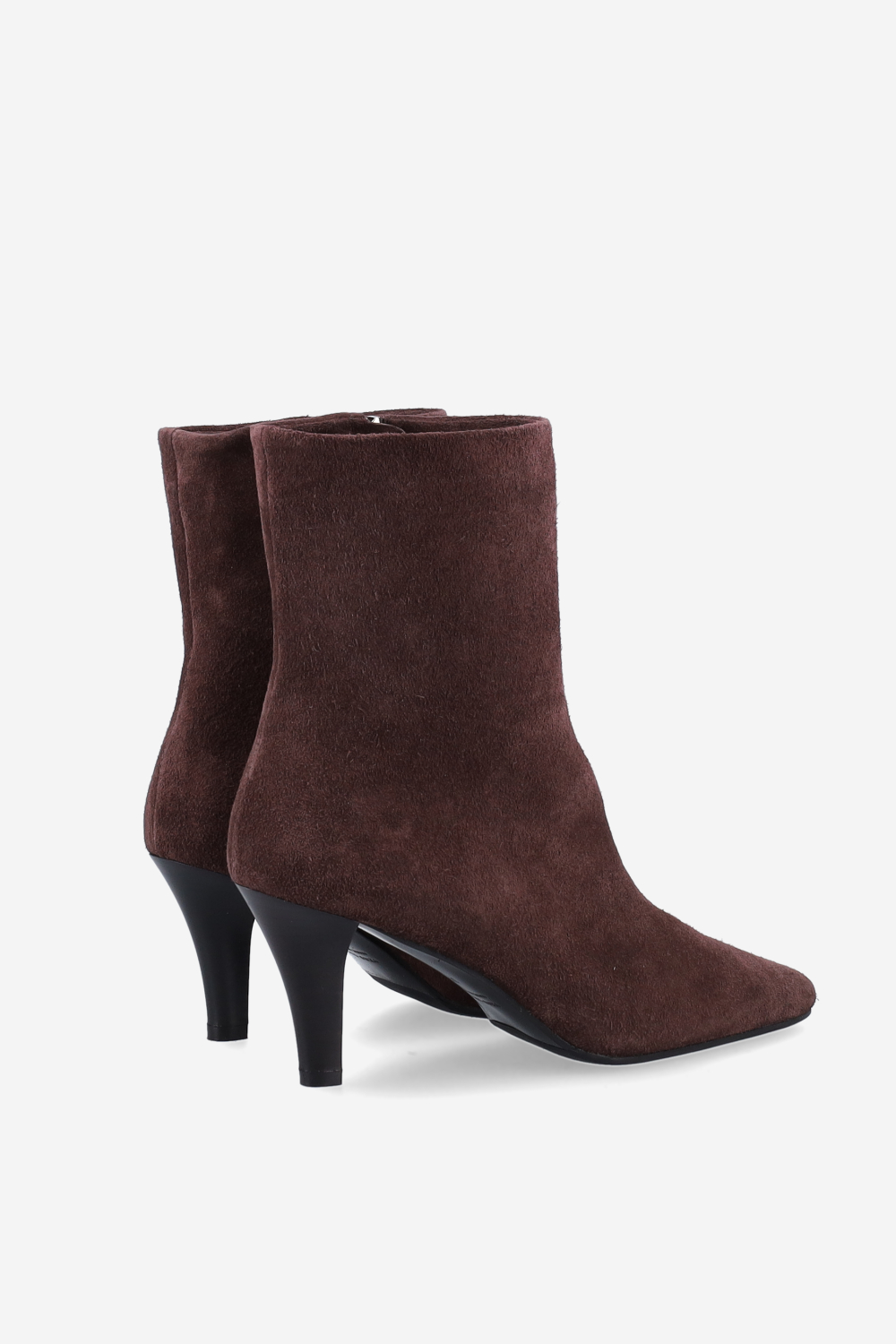 Zipped suede ankle boots