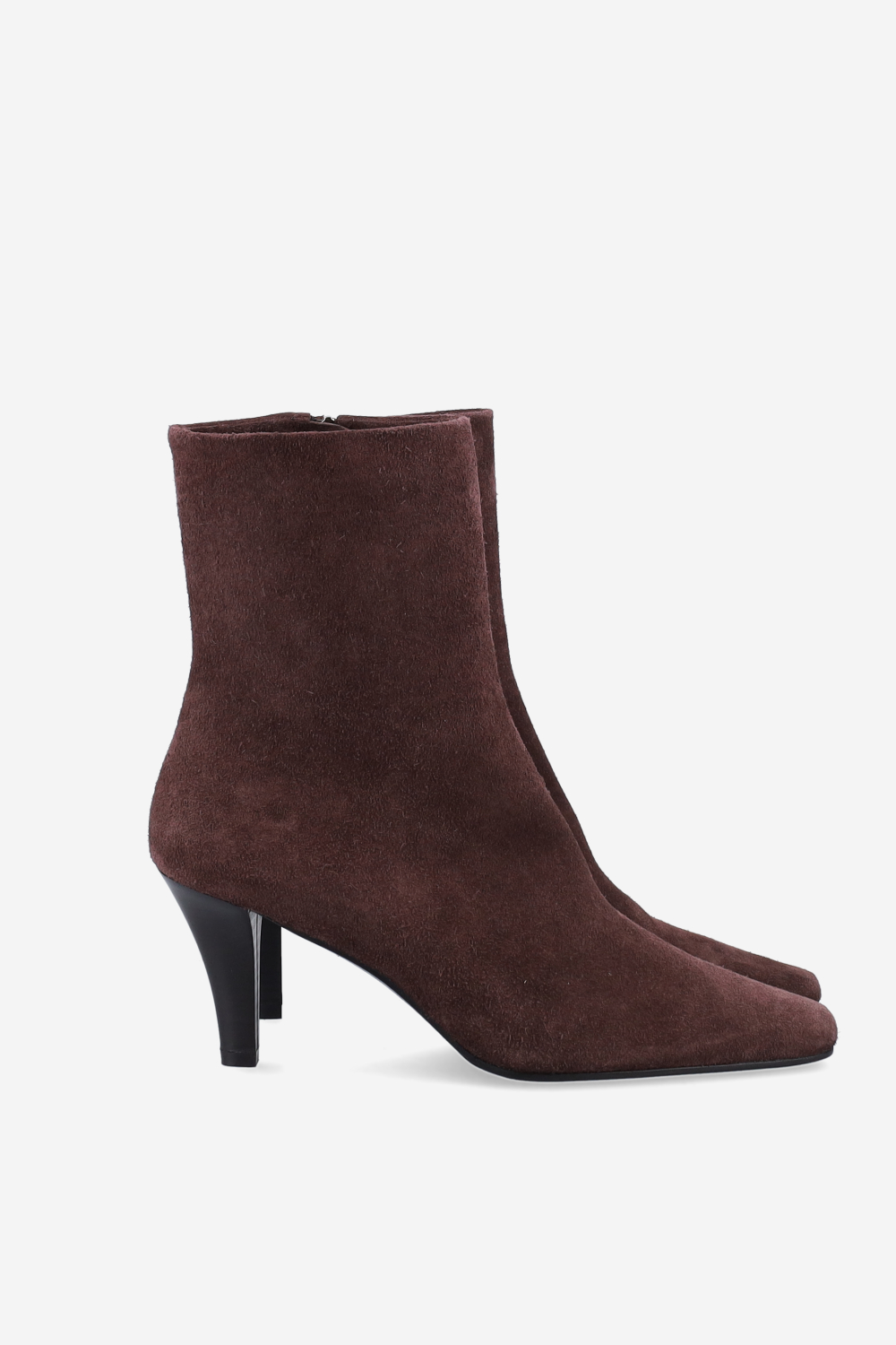 Zipped suede ankle boots