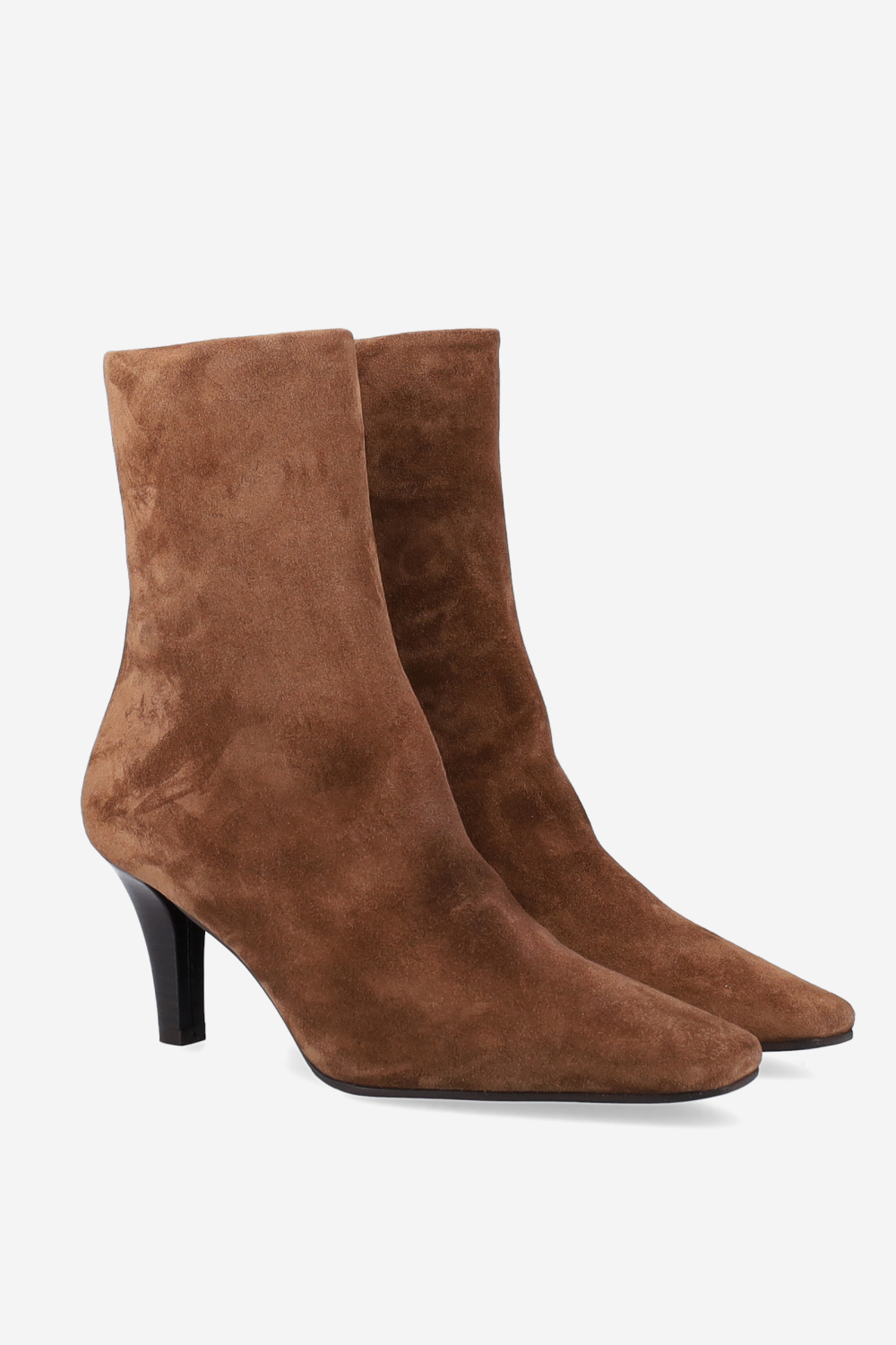 Zipped suede ankle boots
