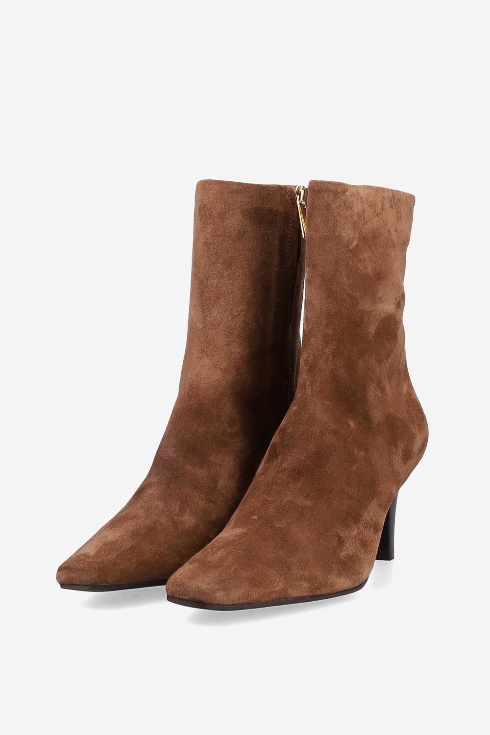 Zipped suede ankle boots