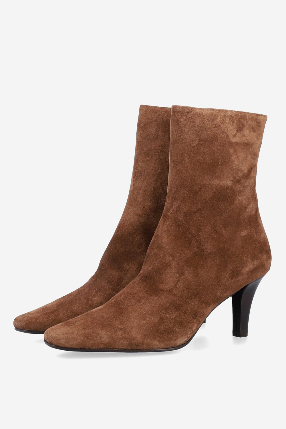 Zipped suede ankle boots