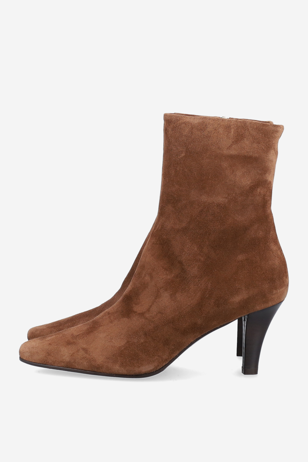 Zipped suede ankle boots