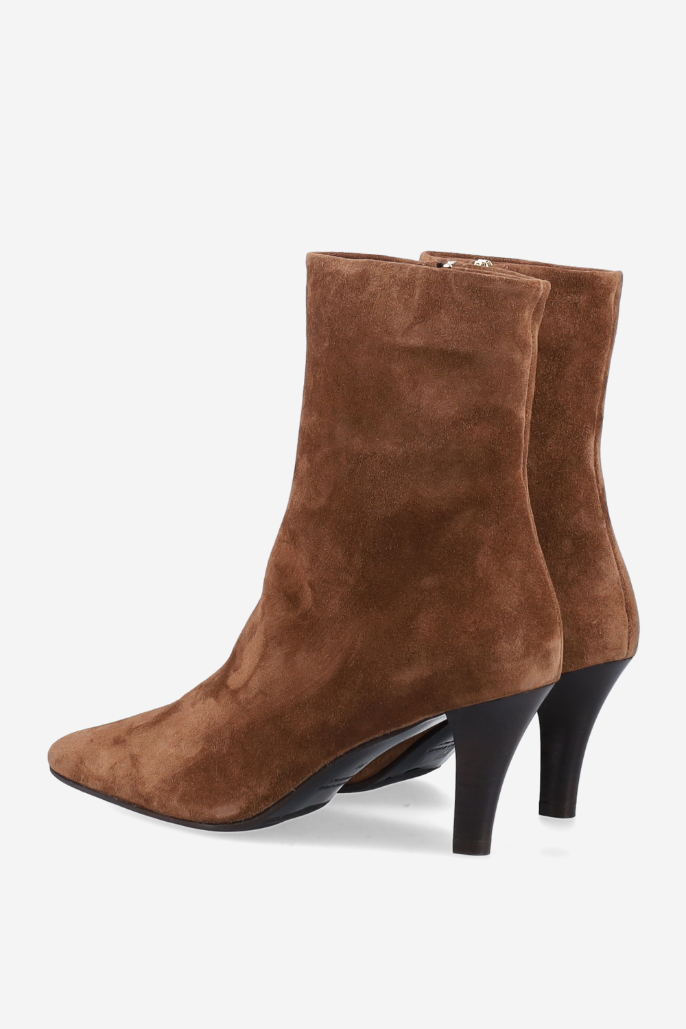 Zipped suede ankle boots