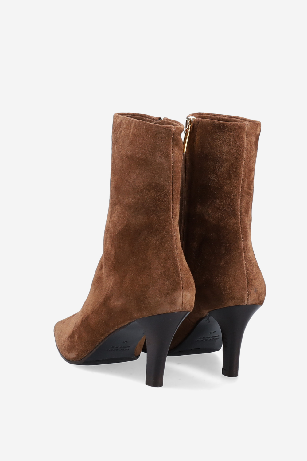 Zipped suede ankle boots