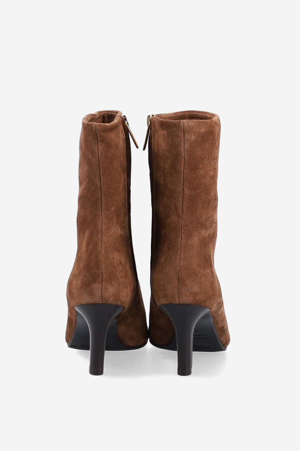 Zipped suede ankle boots