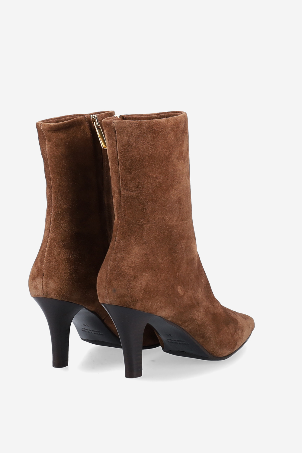 Zipped suede ankle boots