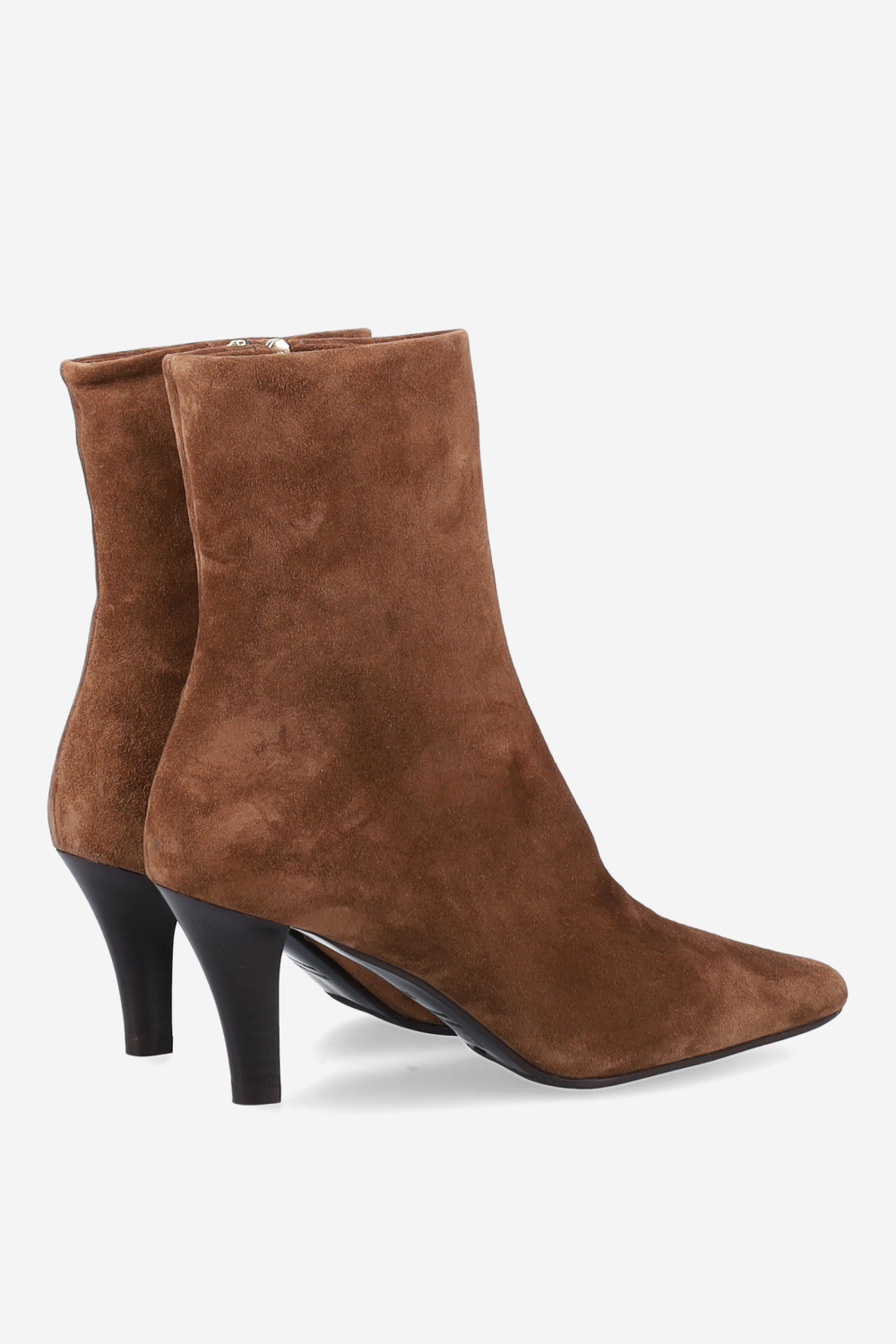Zipped suede ankle boots