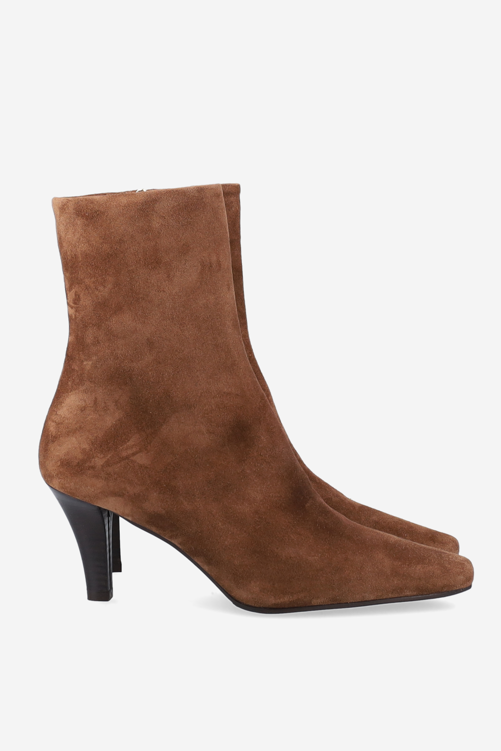 Zipped suede ankle boots