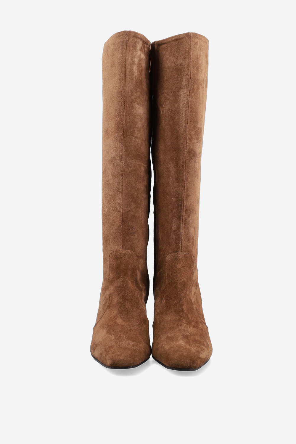 Pointed-toe suede boots
