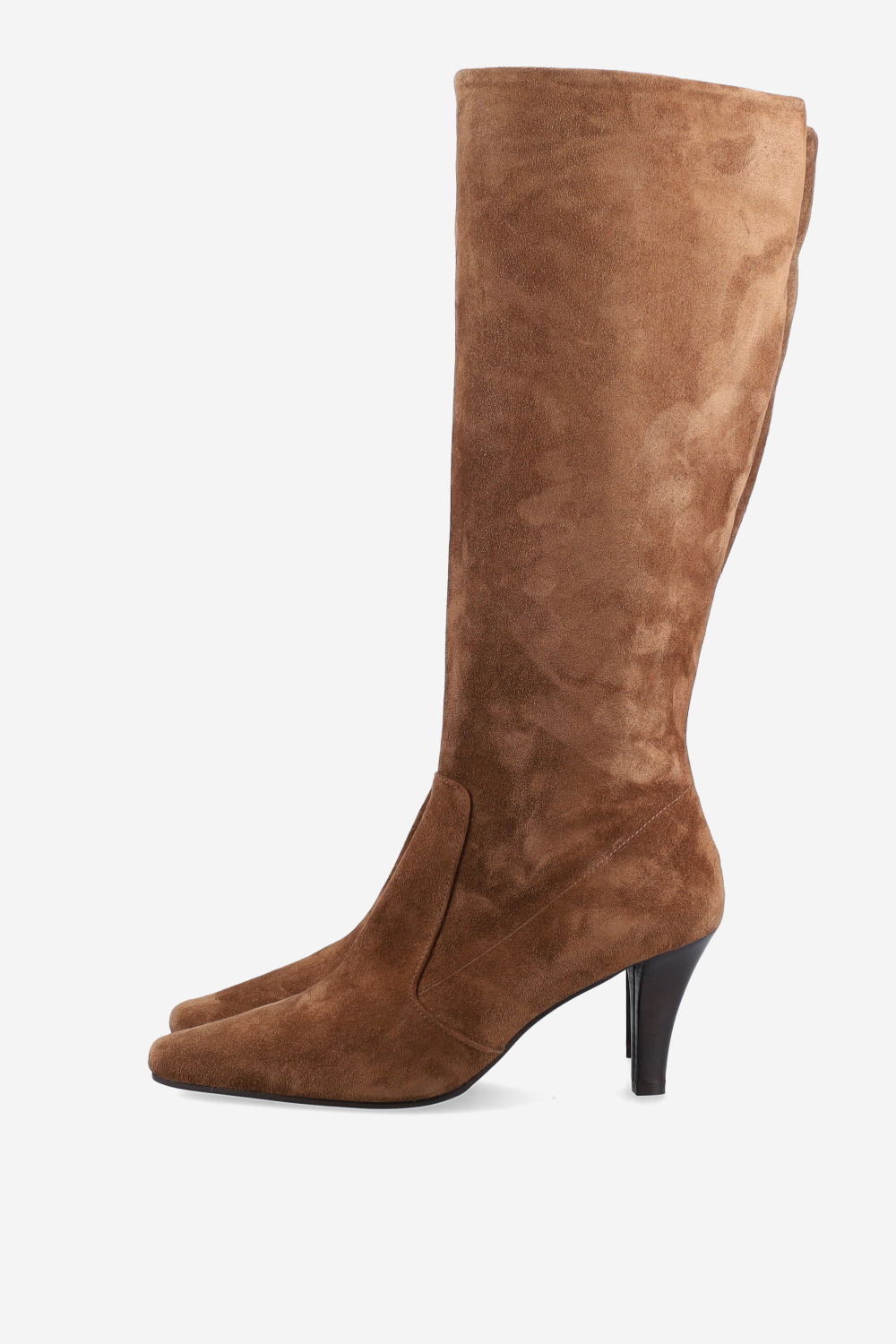 Pointed-toe suede boots
