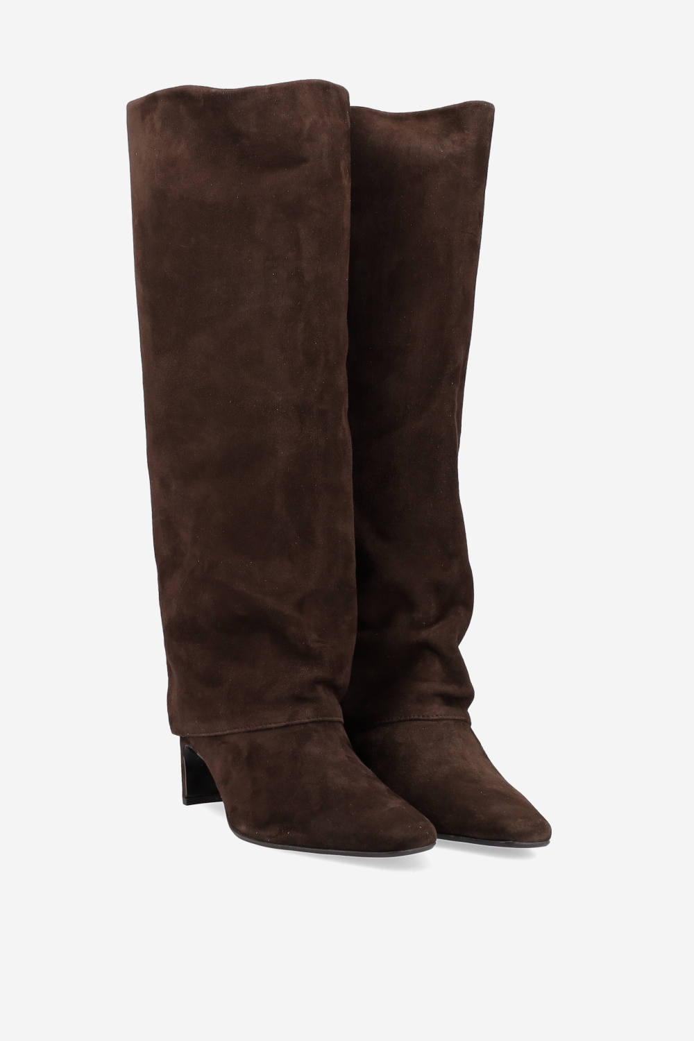 Fold-over suede boots