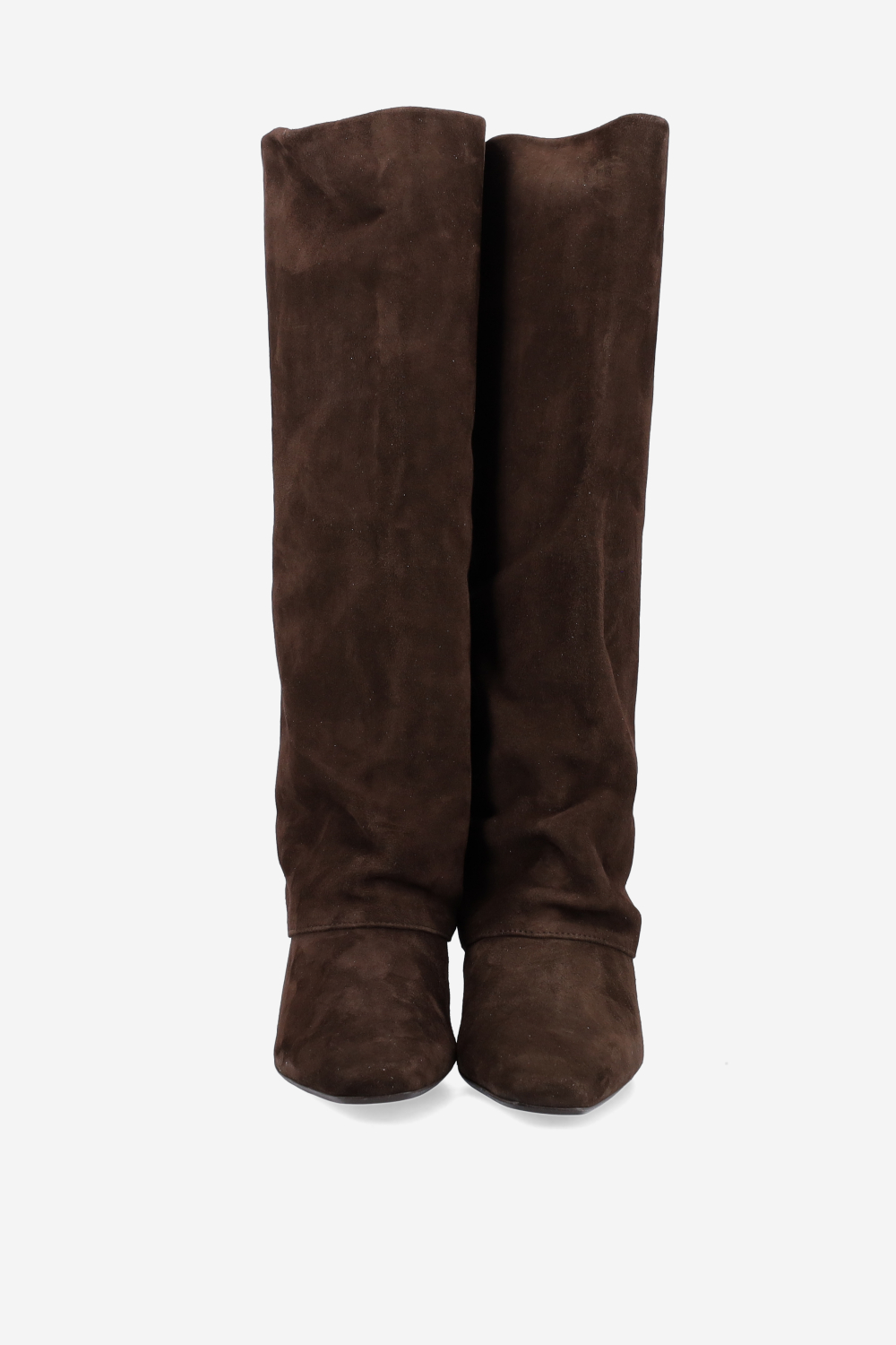 Fold-over suede boots