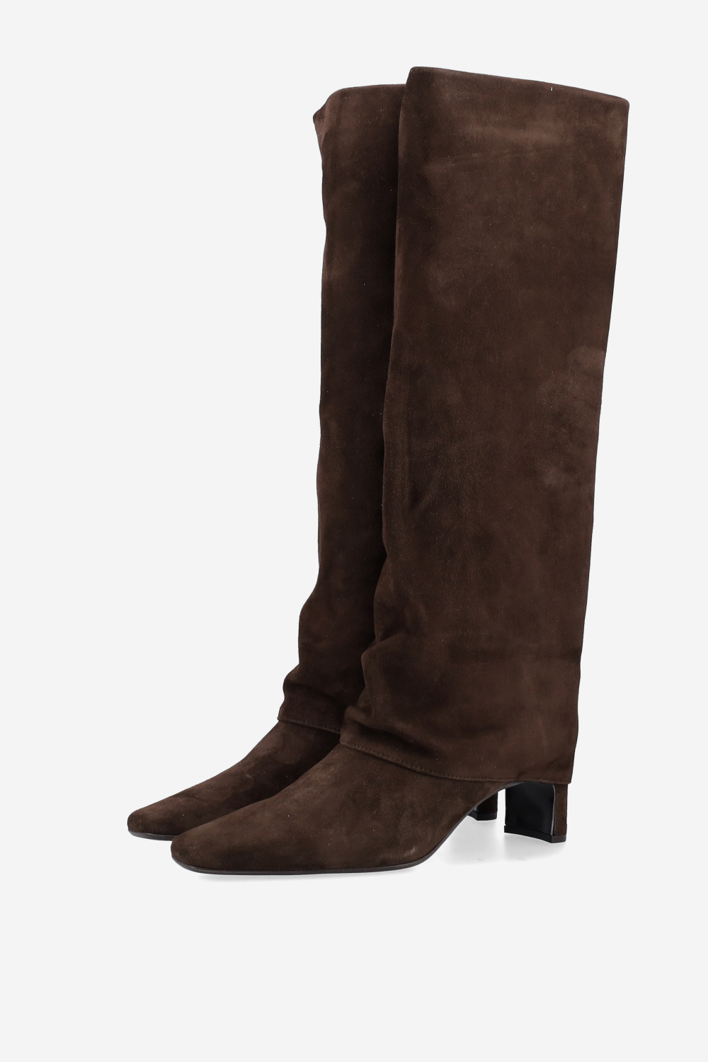 Fold-over suede boots