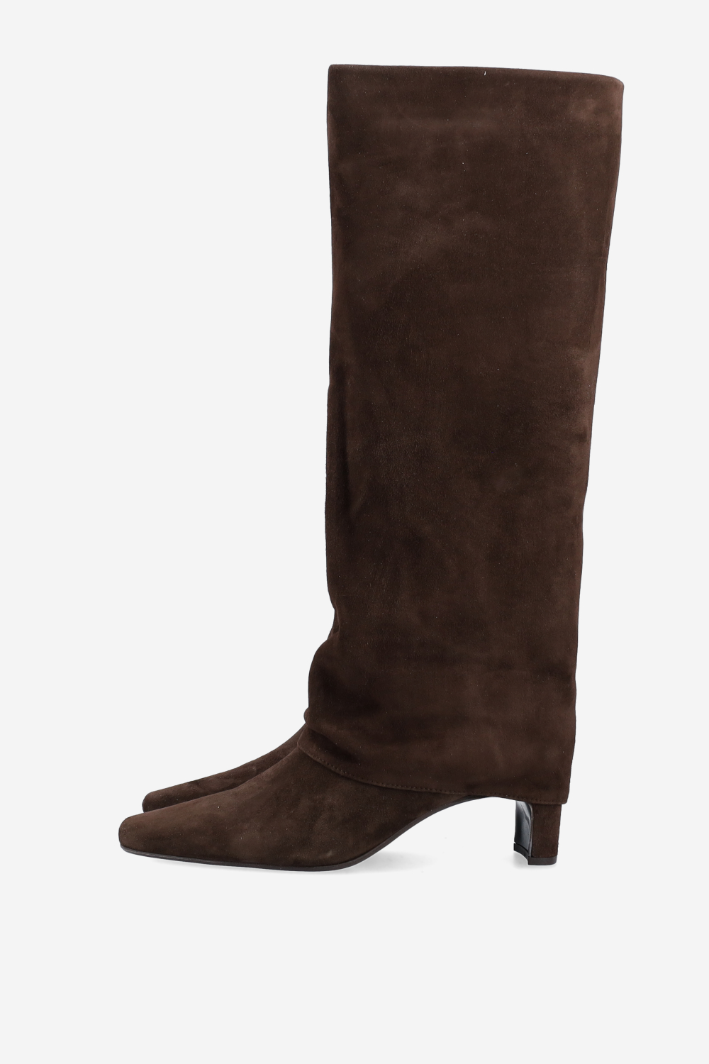 Fold-over suede boots