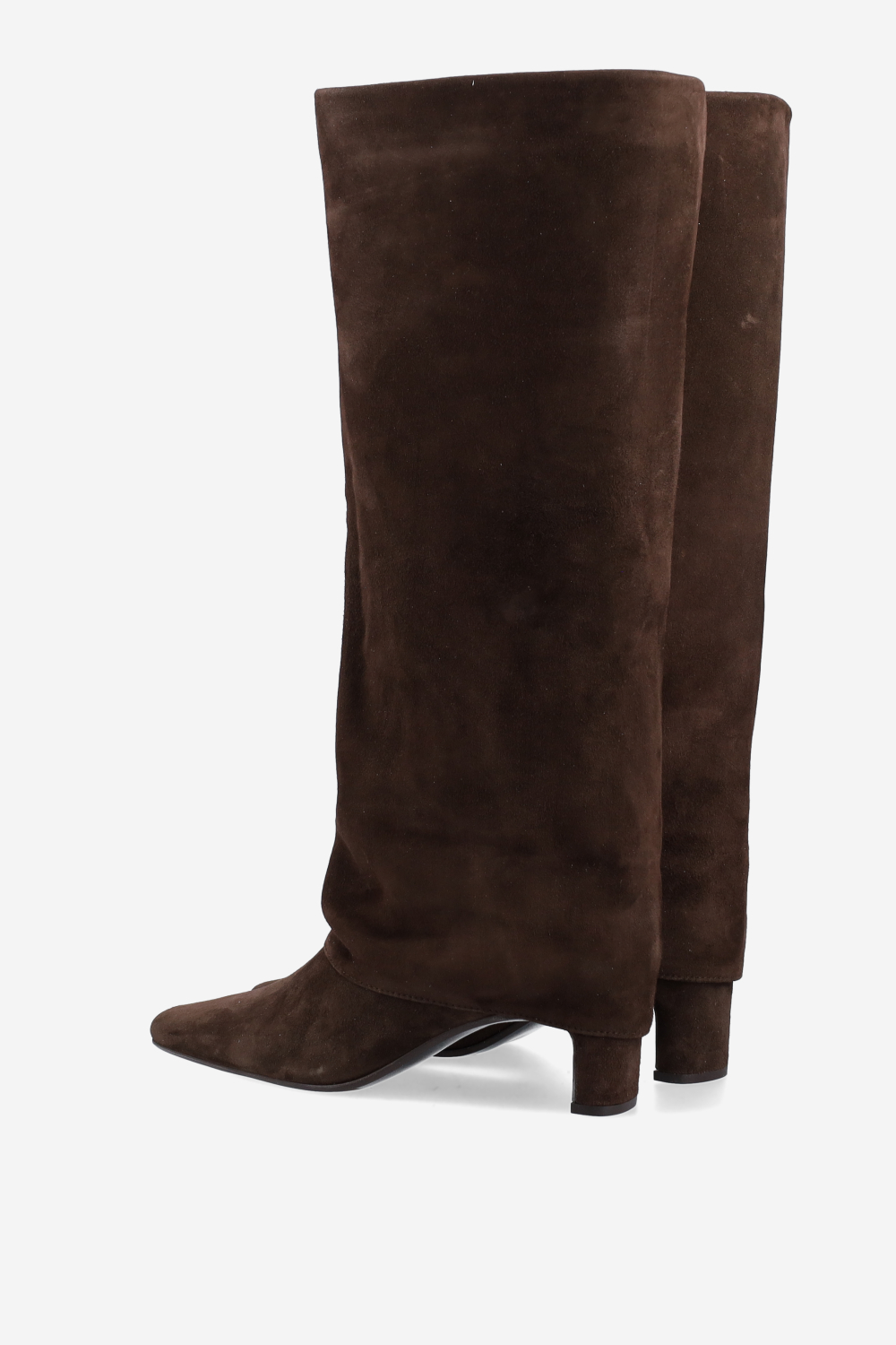 Fold-over suede boots
