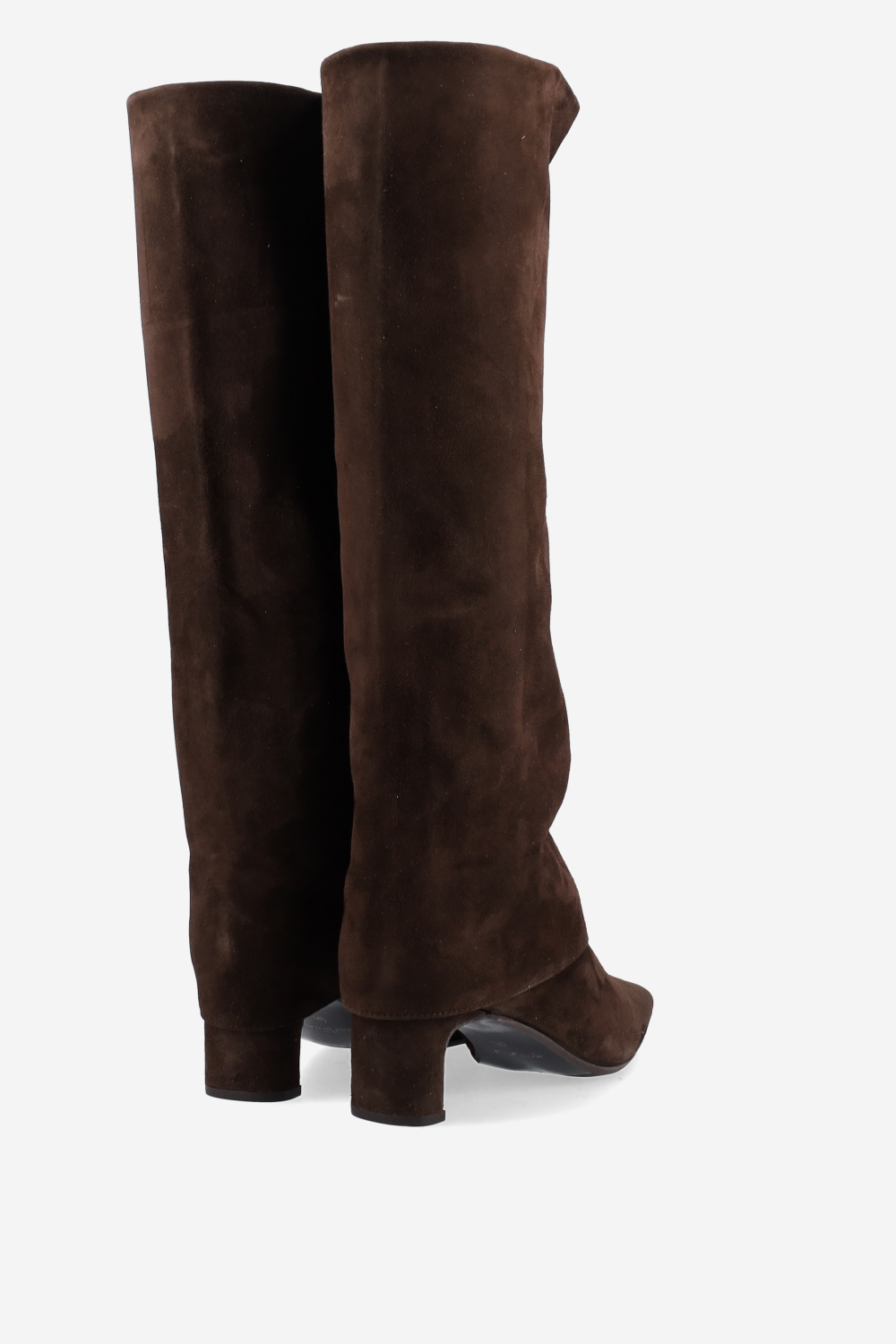 Fold-over suede boots