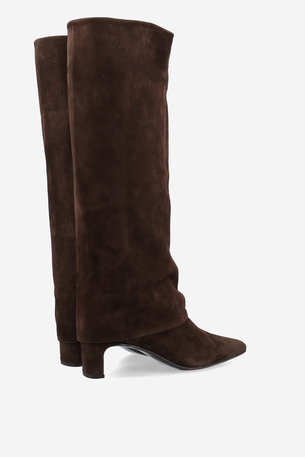 Fold-over suede boots