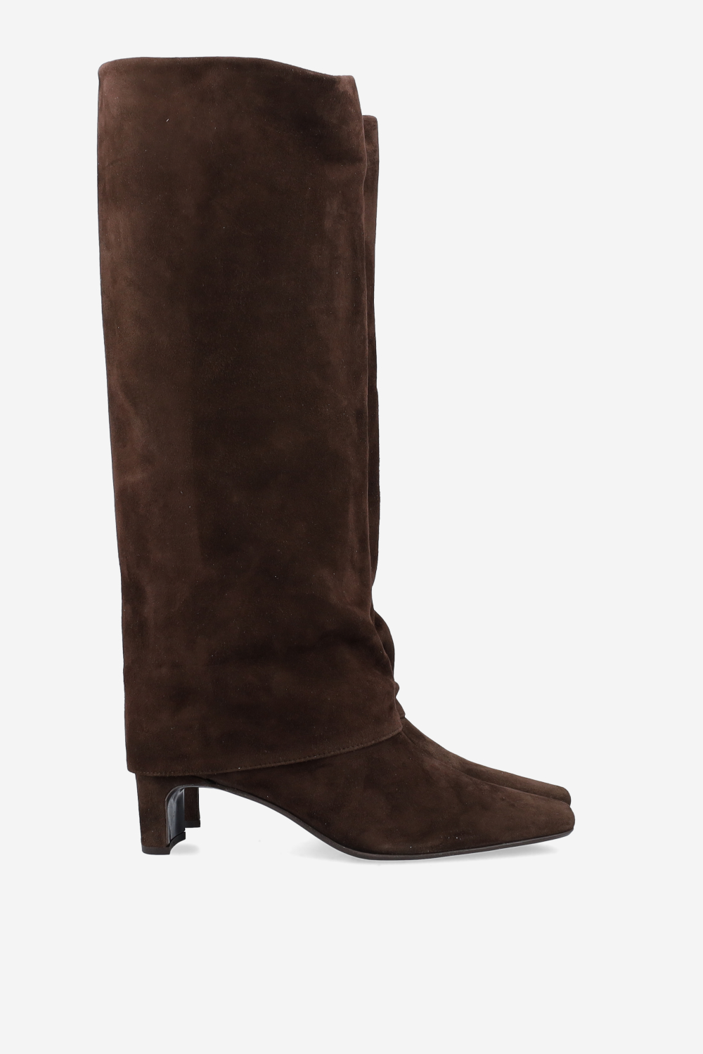 Fold-over suede boots
