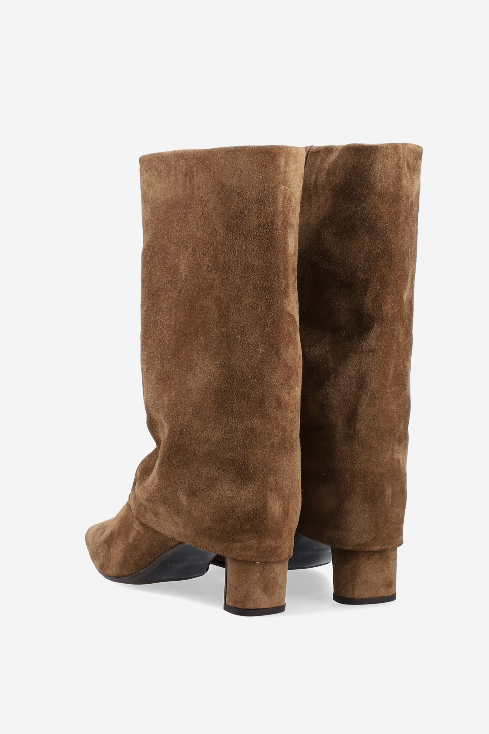 Fold-over suede ankle boots