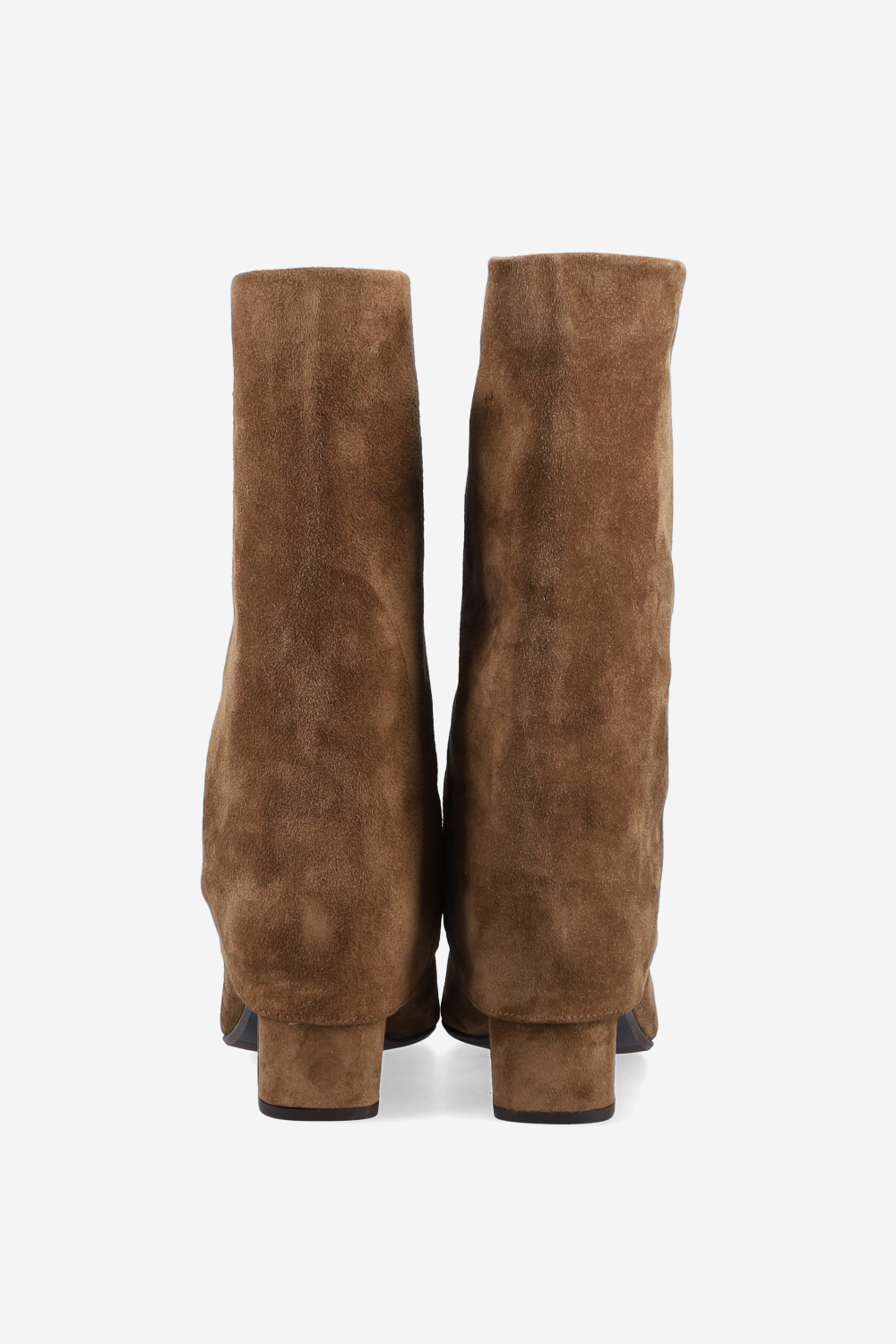Fold-over suede ankle boots