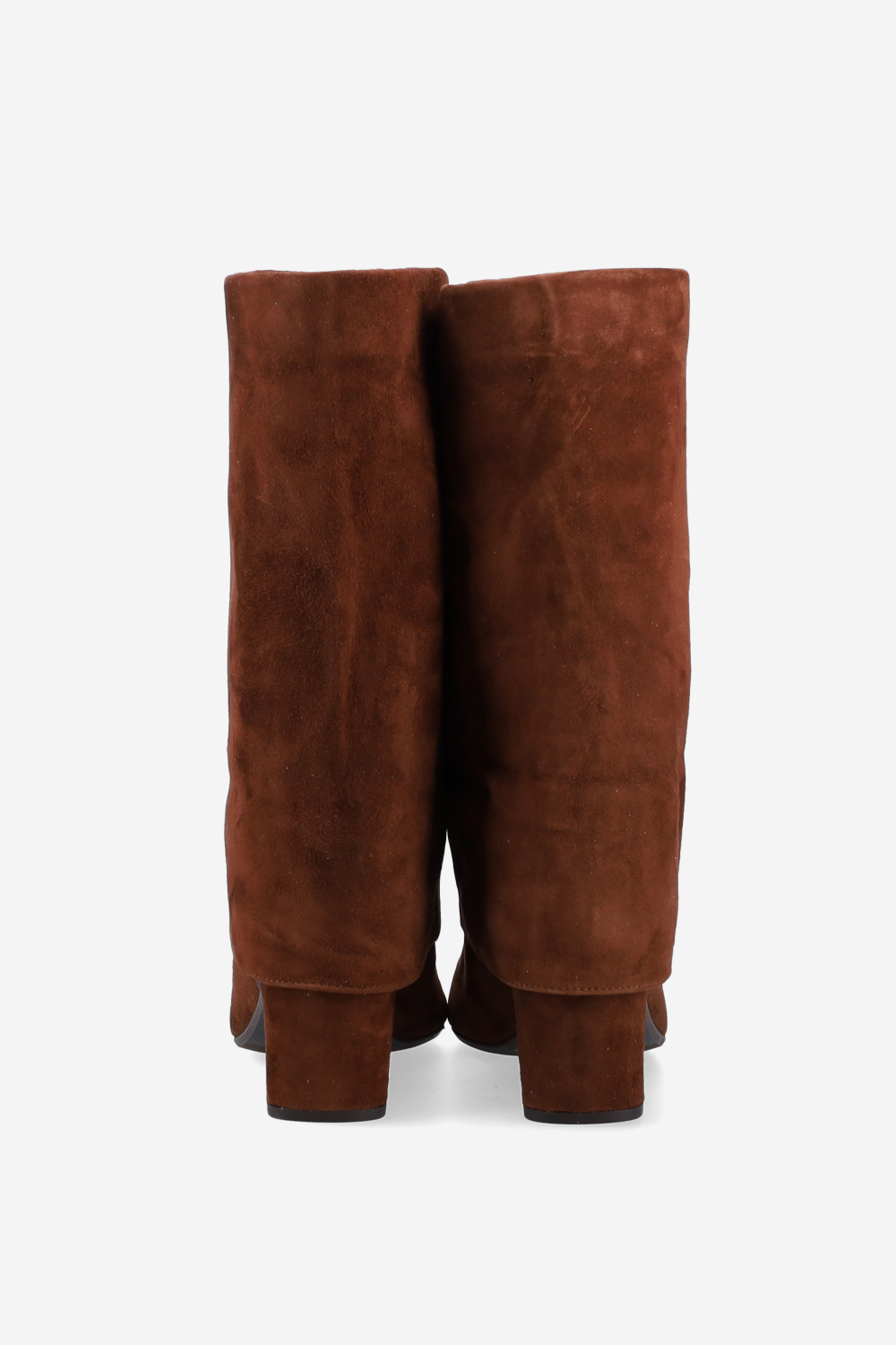 Fold-over suede ankle boots