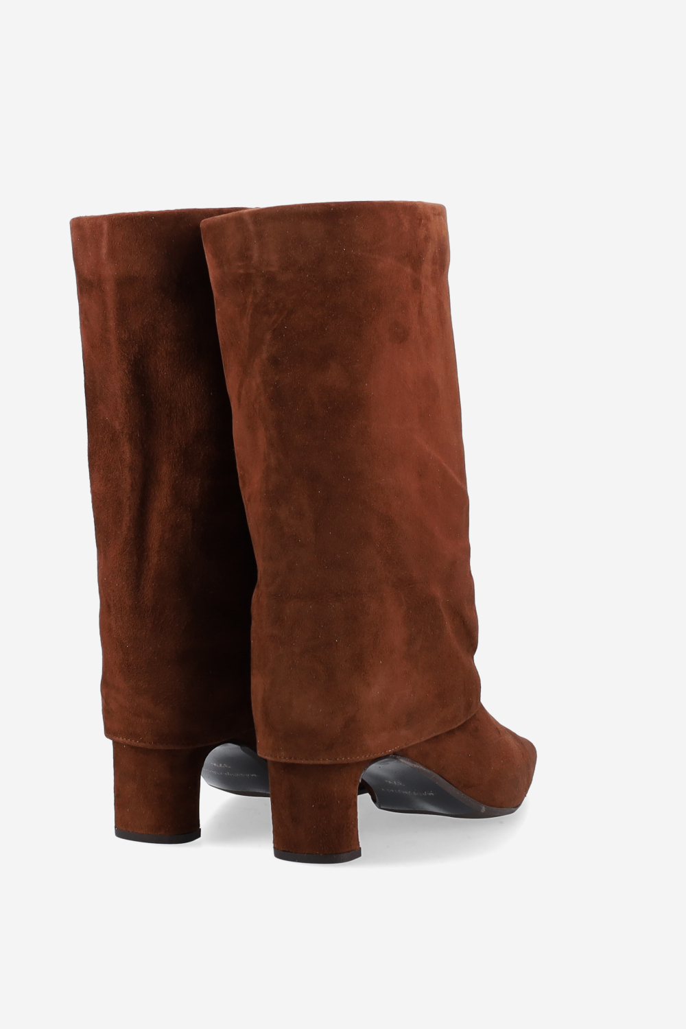Fold-over suede ankle boots