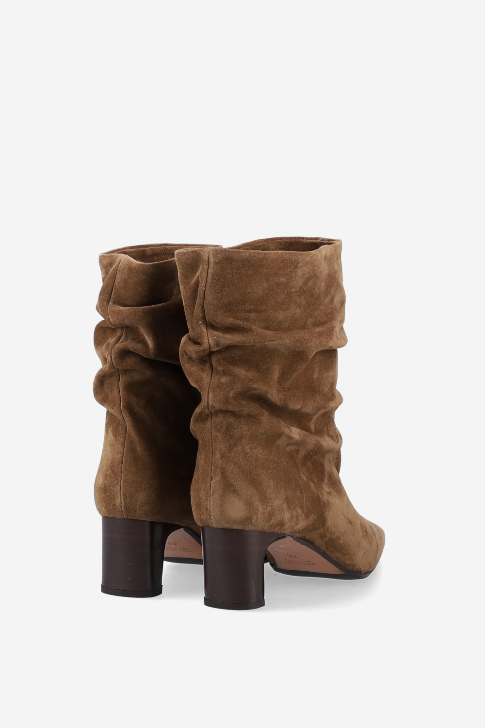 Draped suede ankle boots