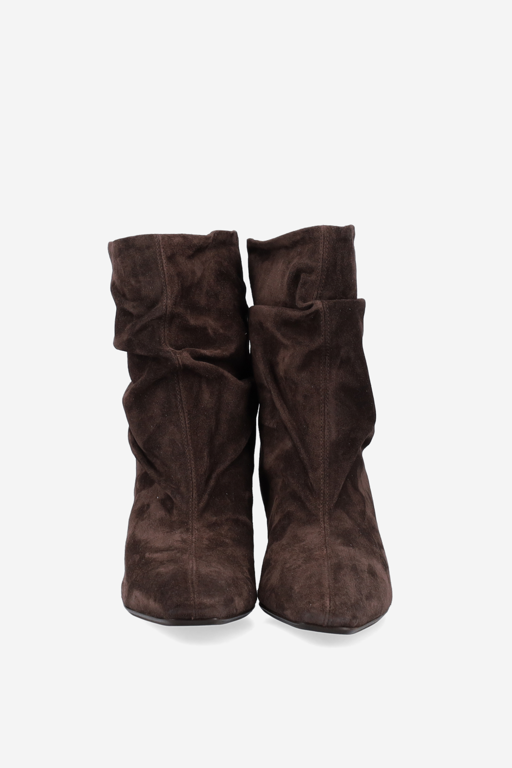 Draped suede ankle boots