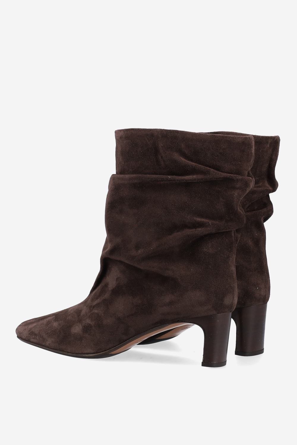 Draped suede ankle boots