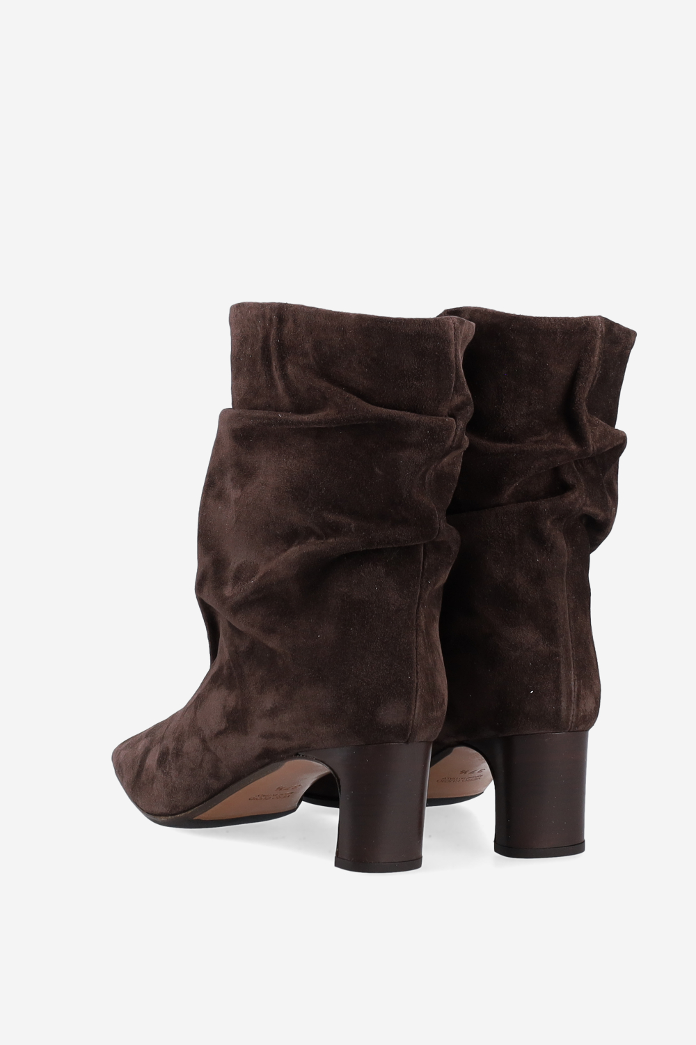 Draped suede ankle boots