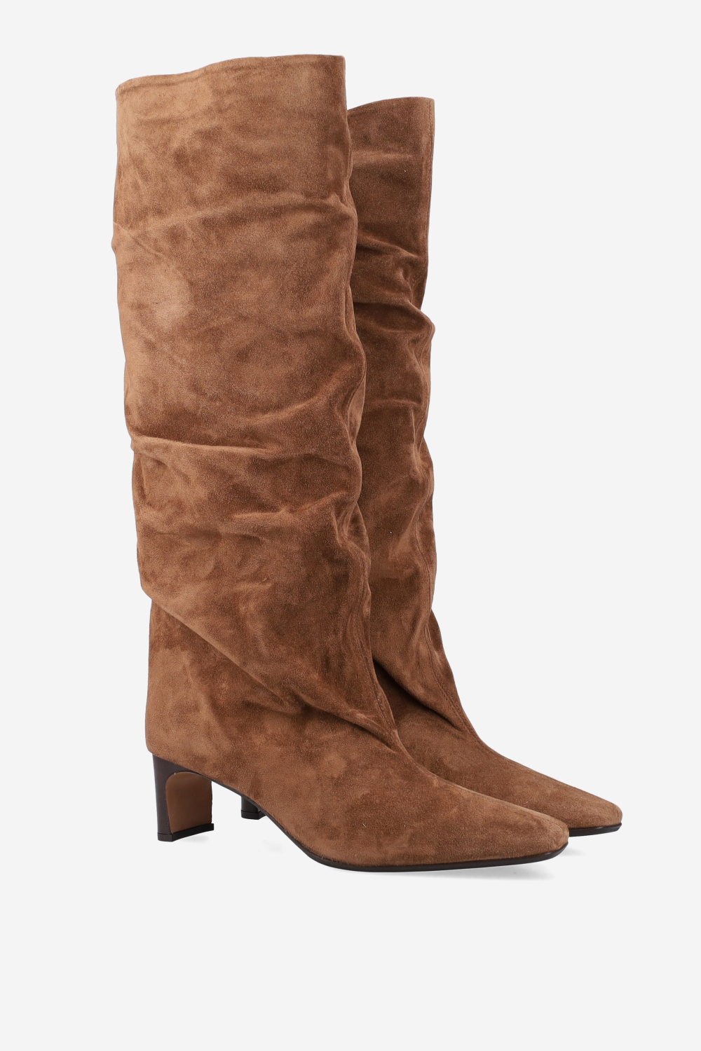 Draped suede boots